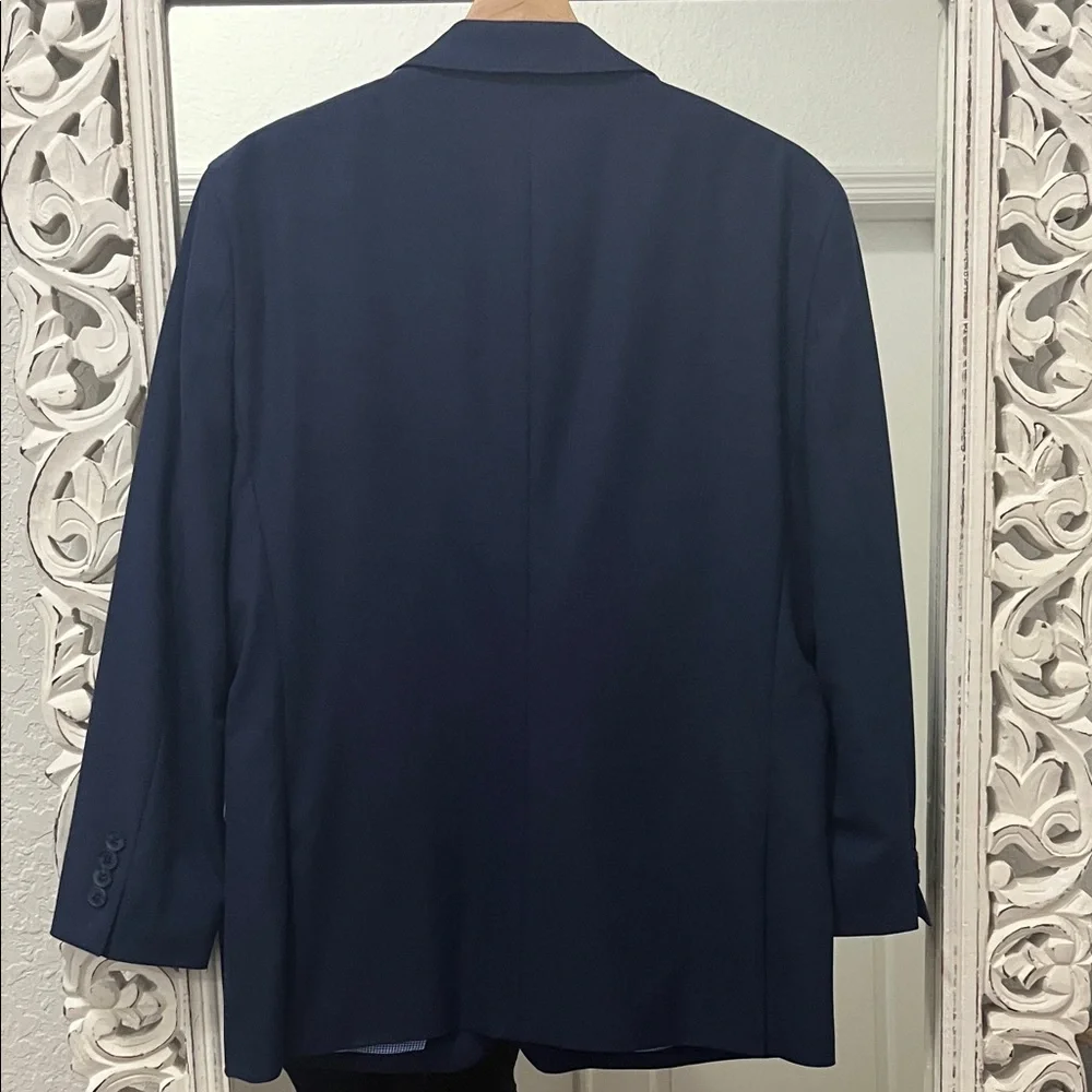 Egara Navy Blue Two-Button Sport Coat